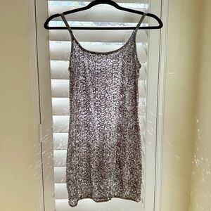 Vintage Y2K Charlotte Russe Silver Sequin Cami / Mini Dress